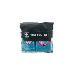 One Person Travel First Aid Kit in Clear Pouch