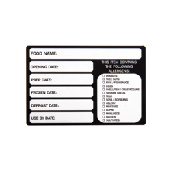 Shelf Life & Food Allergen Label (60x90mm)
