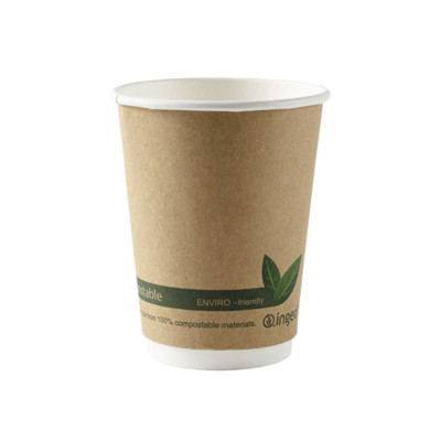 12oz Kraft Compostable Double Wall Cups