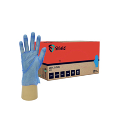 Powdered Blue Vinyl Gloves (X Large)